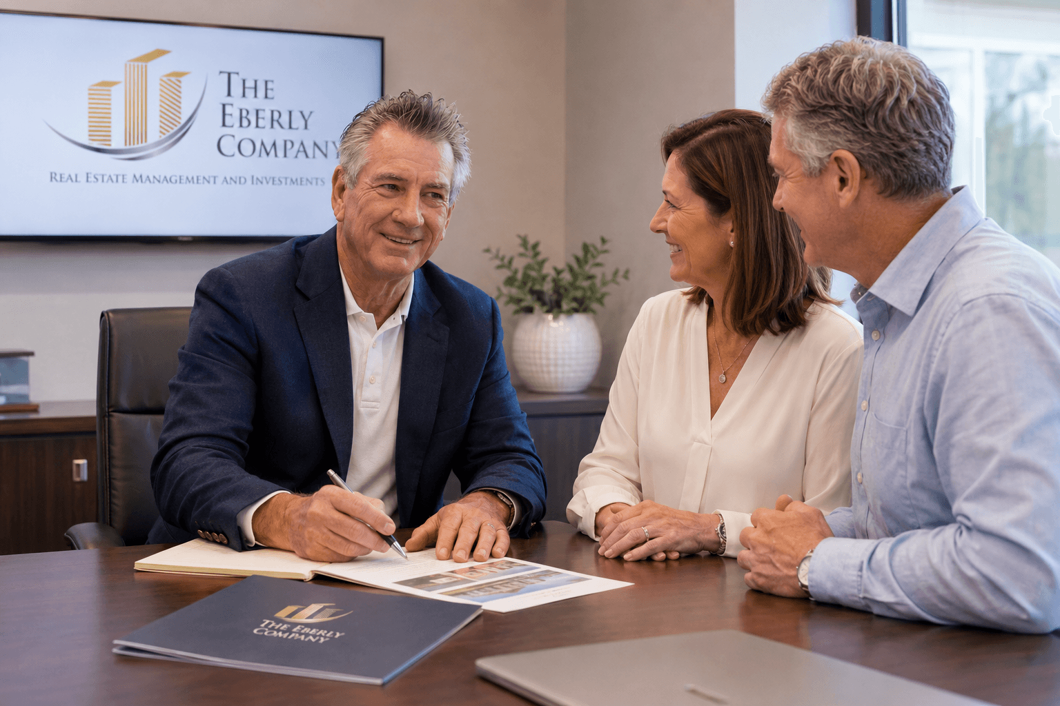 Chuck Eberly and team in the Eberly Company office
